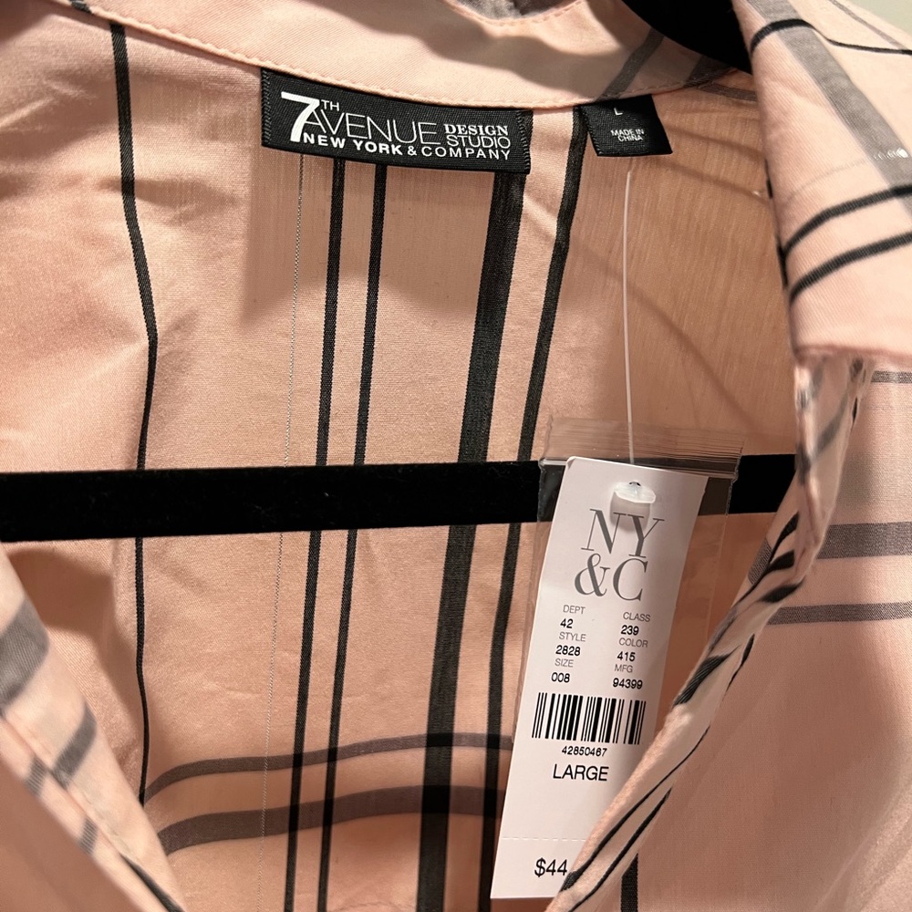 New York & Company 7th Avenue Design Plaid Button Down Shirt - Picture 3 of 4